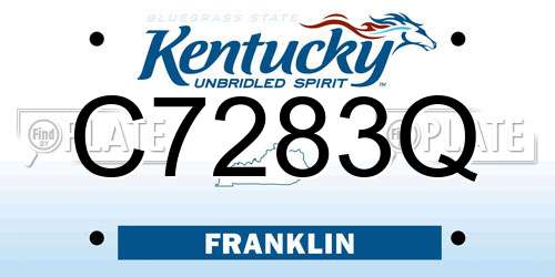 C7283Q Kentucky License Plate