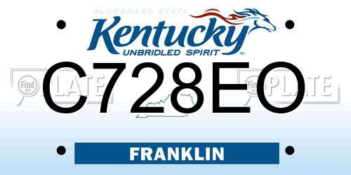 C728EO Kentucky License Plate