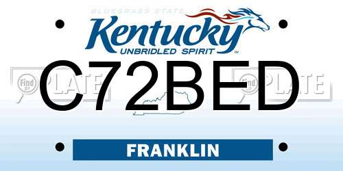 C72BED Kentucky License Plate