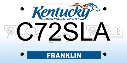 C72SLA Kentucky License Plate