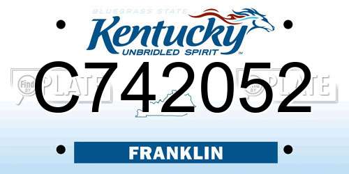 C742052 Kentucky License Plate