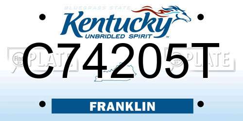 C74205T Kentucky License Plate