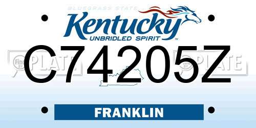 C74205Z Kentucky License Plate