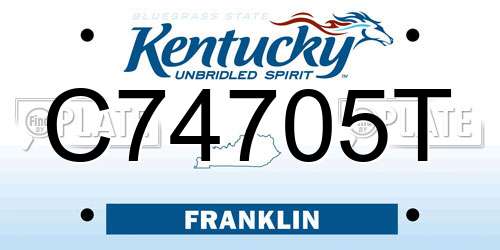 C74705T Kentucky License Plate