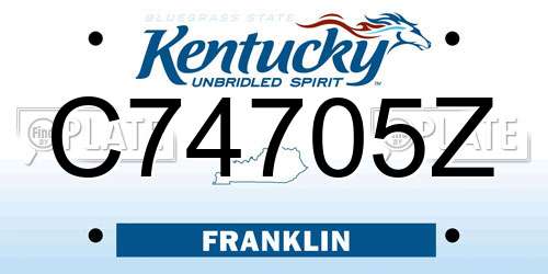 C74705Z Kentucky License Plate