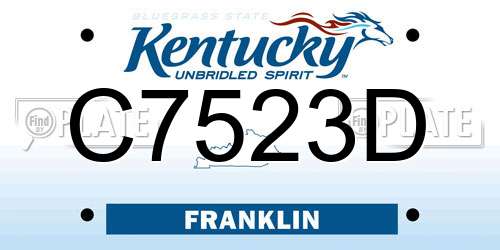 C7523D Kentucky License Plate