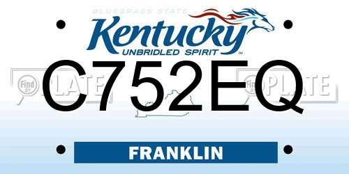 C752EQ Kentucky License Plate