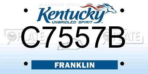 C7557B Kentucky License Plate