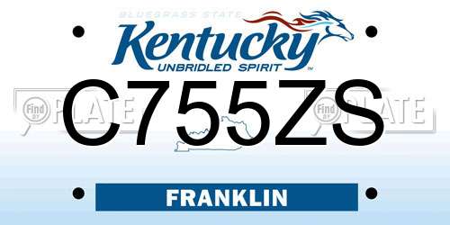C755ZS Kentucky License Plate
