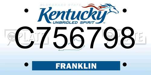 C756798 Kentucky License Plate