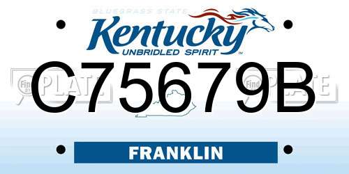C75679B Kentucky License Plate