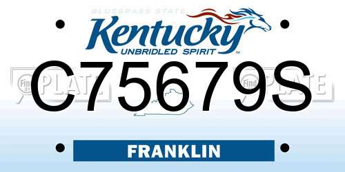 C75679S Kentucky License Plate