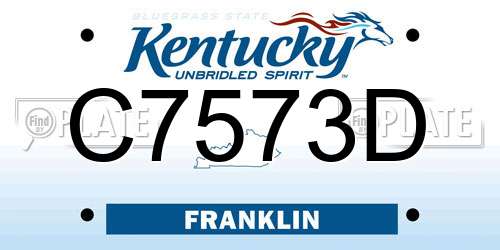 C7573D Kentucky License Plate