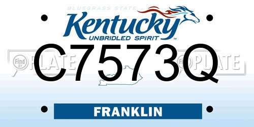 C7573Q Kentucky License Plate