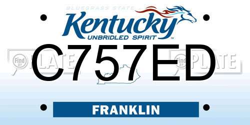 C757ED Kentucky License Plate