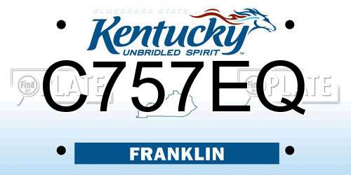 C757EQ Kentucky License Plate