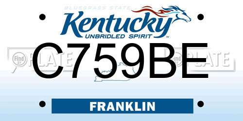 C759BE Kentucky License Plate