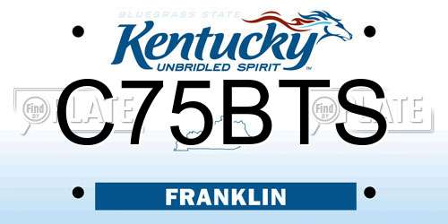 C75BTS Kentucky License Plate