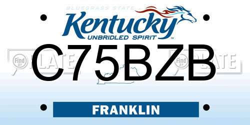 C75BZB Kentucky License Plate