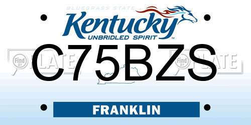 C75BZS Kentucky License Plate