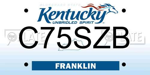 C75SZB Kentucky License Plate