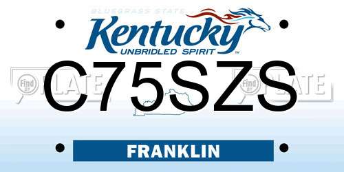 C75SZS Kentucky License Plate