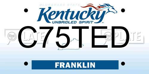 C75TED Kentucky License Plate