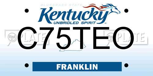 C75TEO Kentucky License Plate