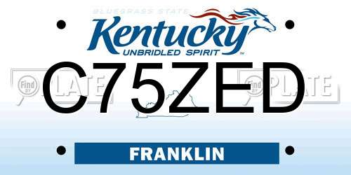 C75ZED Kentucky License Plate