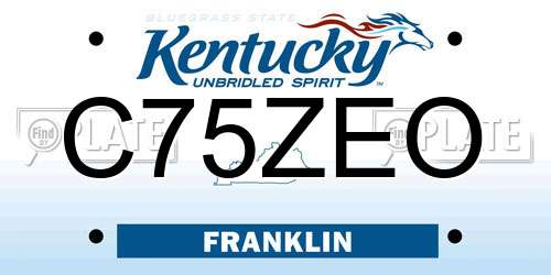 C75ZEO Kentucky License Plate