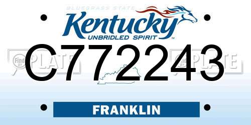 C772243 Kentucky License Plate