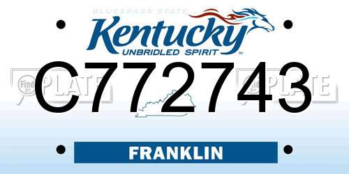 C772743 Kentucky License Plate