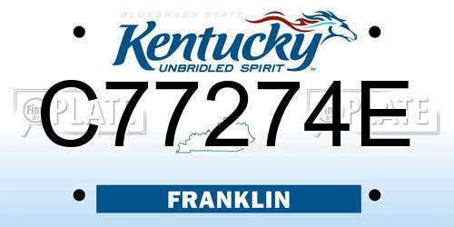 C77274E Kentucky License Plate