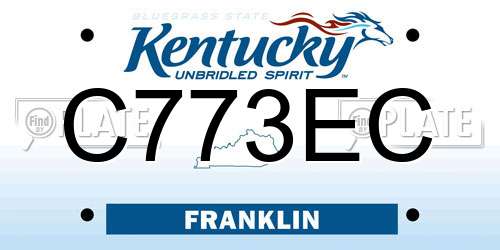 C773EC Kentucky License Plate