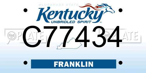 C77434 Kentucky License Plate