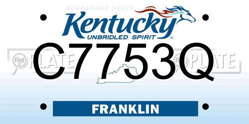 C7753Q Kentucky License Plate