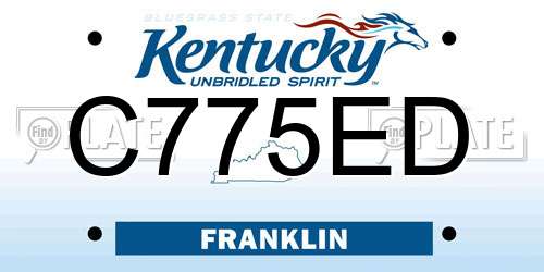 C775ED Kentucky License Plate