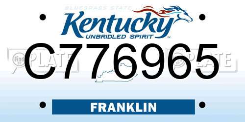 C776965 Kentucky License Plate