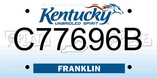 C77696B Kentucky License Plate