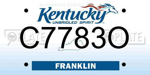 C7783O Kentucky License Plate