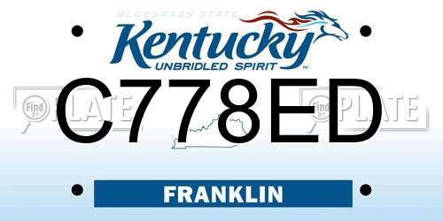 C778ED Kentucky License Plate