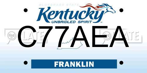 C77AEA Kentucky License Plate
