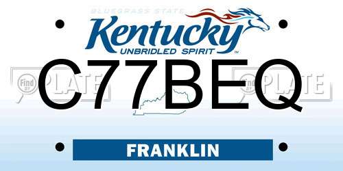C77BEQ Kentucky License Plate