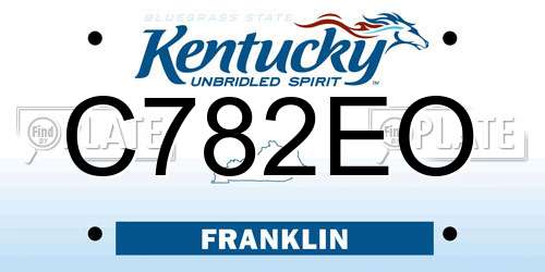 C782EO Kentucky License Plate