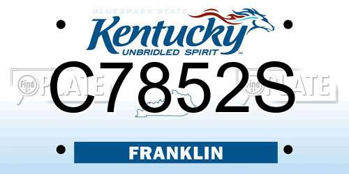 C7852S Kentucky License Plate