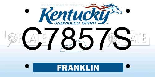C7857S Kentucky License Plate