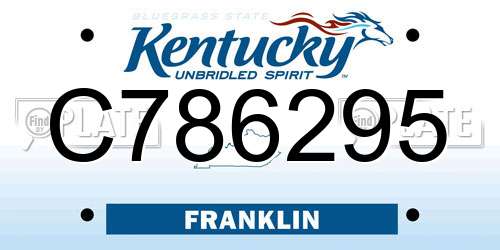 C786295 Kentucky License Plate