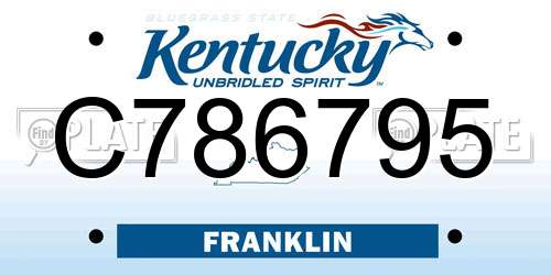 C786795 Kentucky License Plate