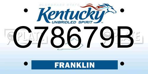 C78679B Kentucky License Plate