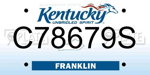 C78679S Kentucky License Plate